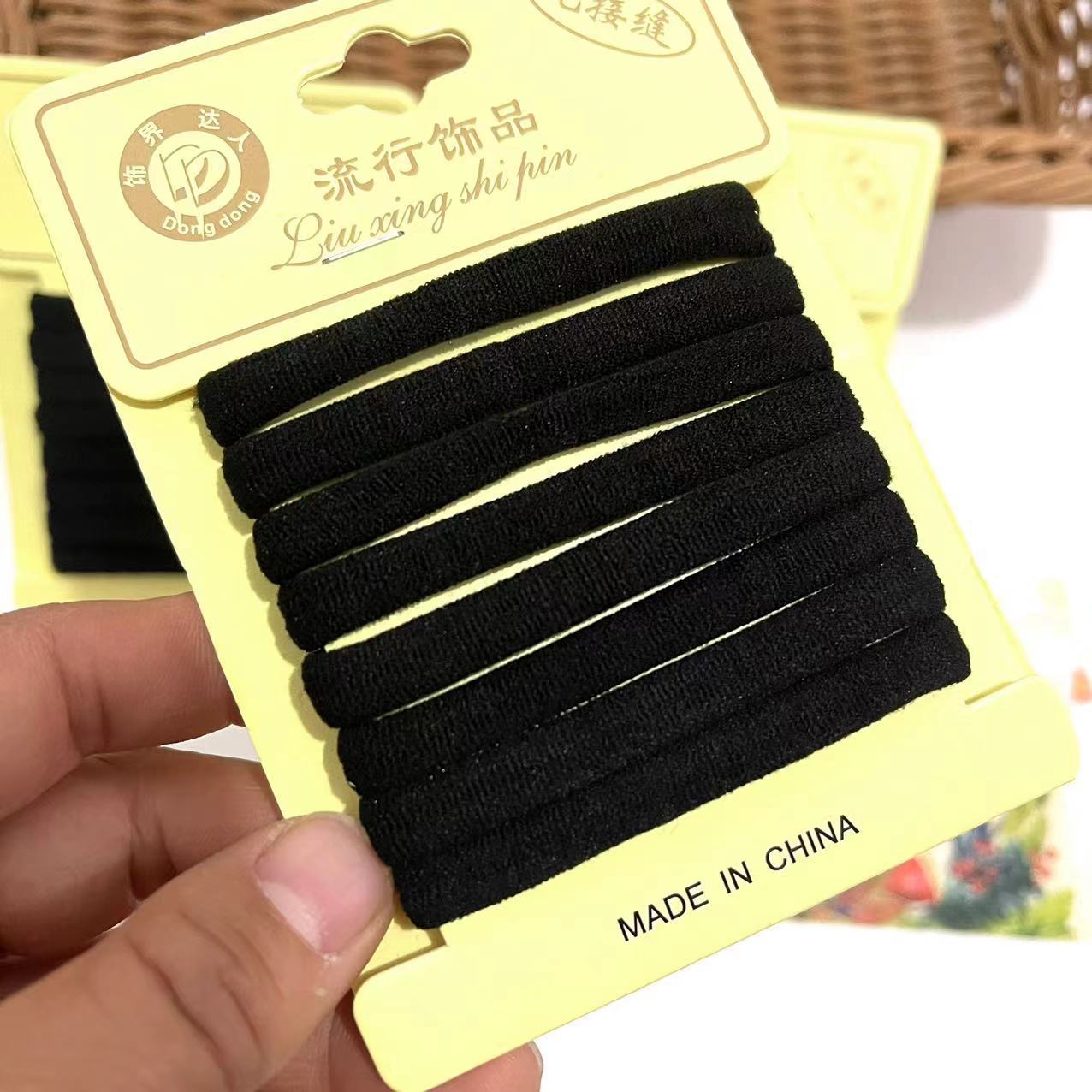 Korean hairband female simple Internet celebrity hair tie hair band hair band leather case high elasticity durable wide band black thick pic 3