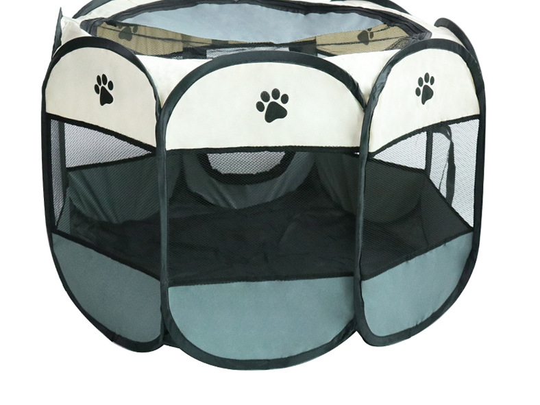 宠物用品亚马逊新款可折叠宠物笼子 爪印八角宠物帐篷窝 猫产房详情12