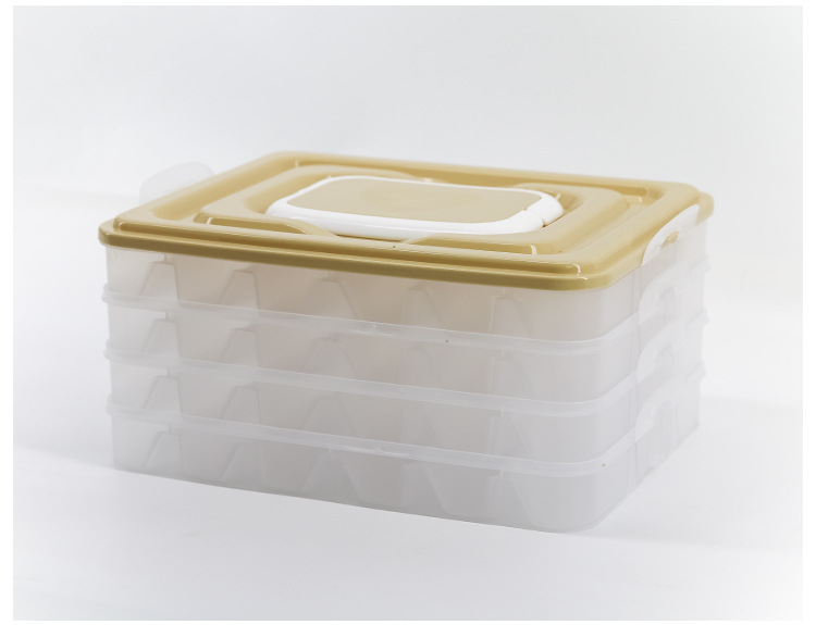 Household refrigerator fresh-keeping box, dumpling and wonton storage box, new color frozen dumplings, multi-layer quick-frozen and frozen dumpling tray pic 10