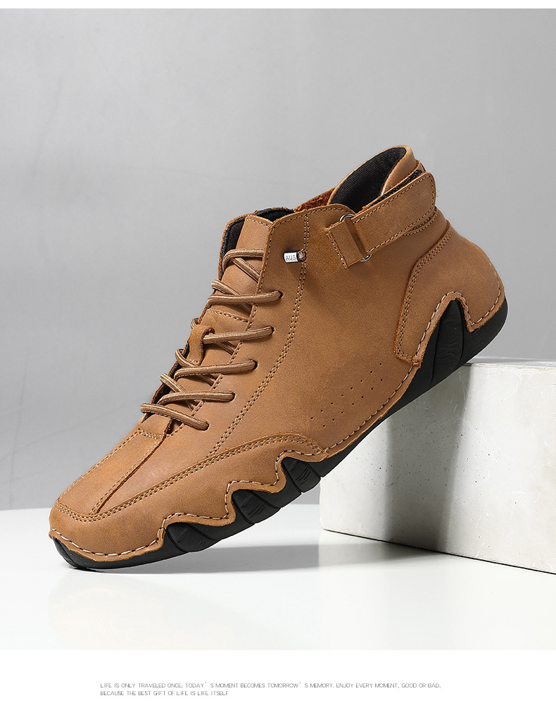 亚马逊热销马丁靴秋冬季跨境爆款高帮八爪鱼男鞋男士休闲短靴子详情37