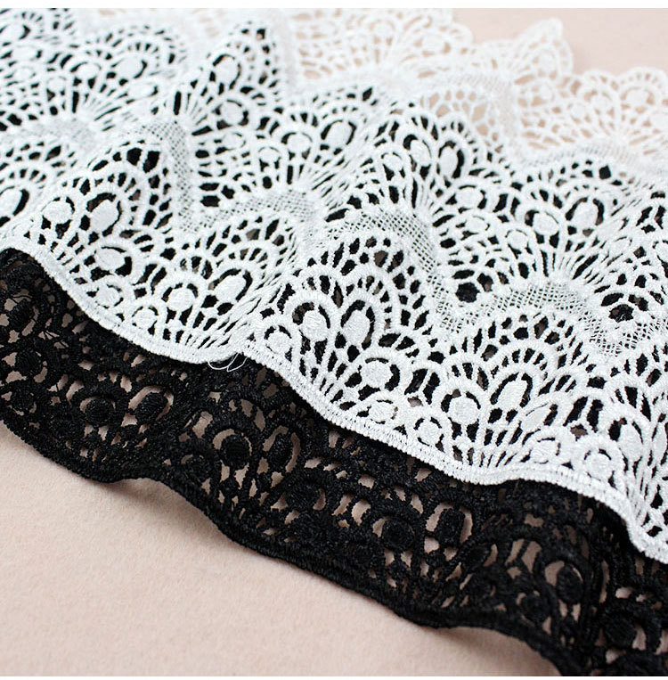 Thickened embroidered water-soluble wide-edge polyester lace trim, skirt hem, hem accessory, and fabric lace pic 3