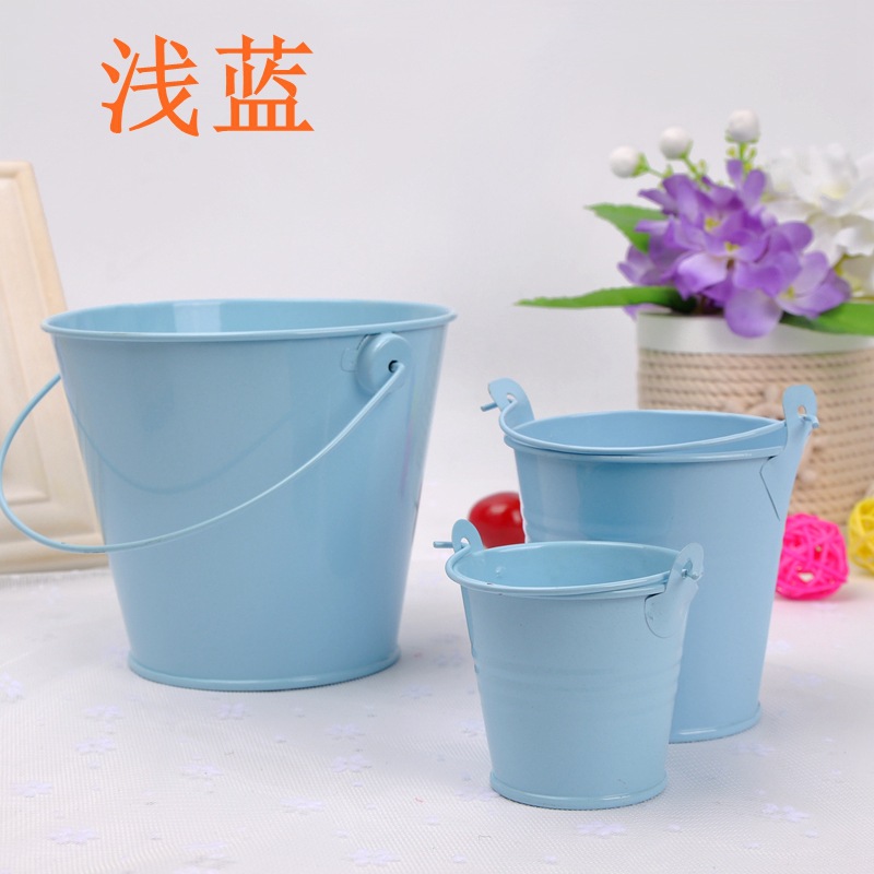 婚庆产品家居装饰摆件金属工艺品迷你铁皮小铁桶 创意马口铁多肉植物花盆详情13