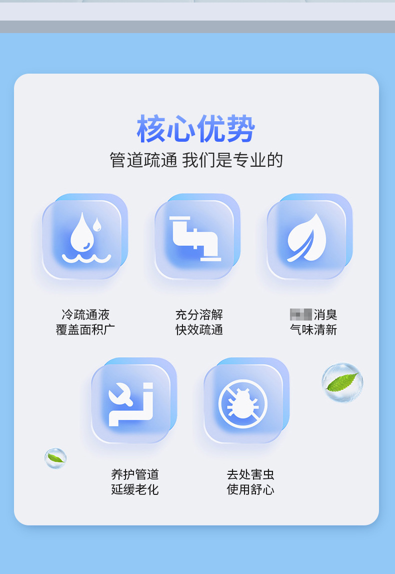 DISHILIN/蒂诗琳 通下水道管道疏通剂厨房油污强力溶解神器除臭详情2