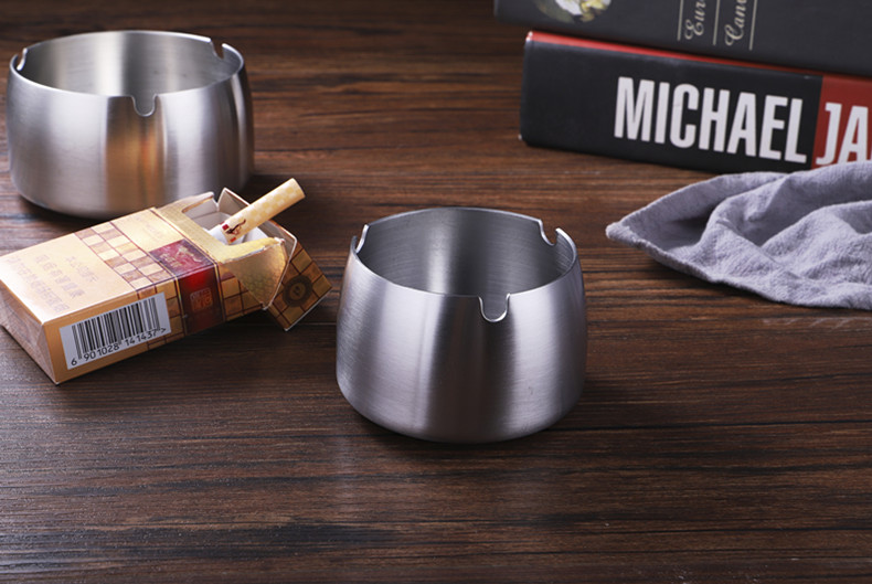 不锈钢烟灰缸带盖加厚烟盅家用网咖酒吧防飞灰防摔特大号定制送礼详情10