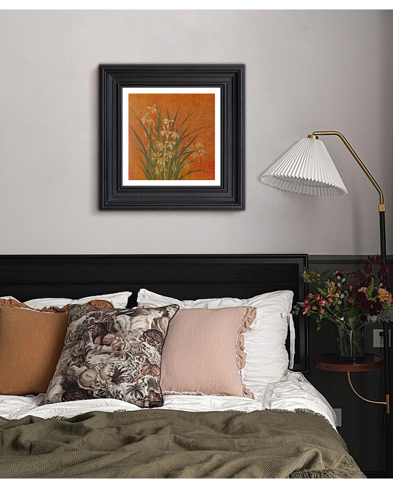 中古风装饰画小红书热款兰花竹子餐厅卧室客厅装饰画样板间挂画详情3