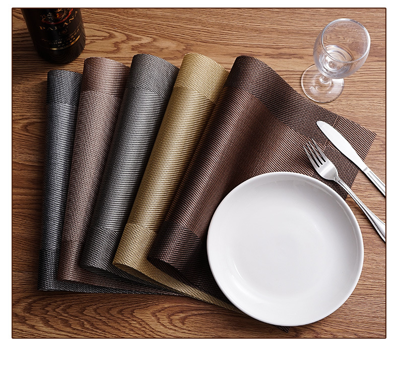 Factory direct sales of table MATS, European-style solid color hotel restaurant heat insulation MATS, anti-slip and dust-proof table MATS, table flag printed logo pic 2