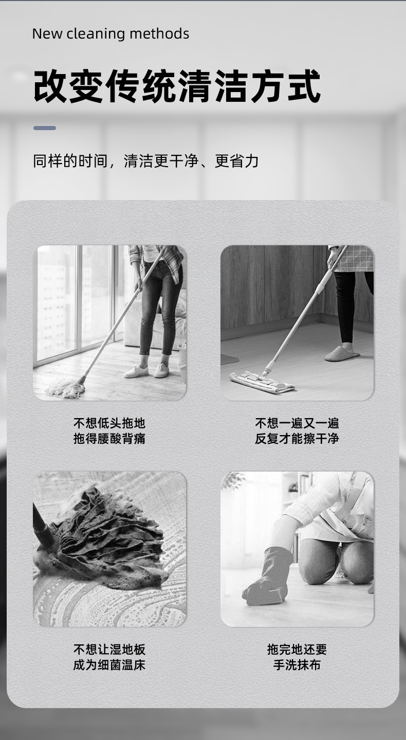无线电动拖把跨境扫地拖地一体机免手洗全自动喷水拖地机电动拖把详情4