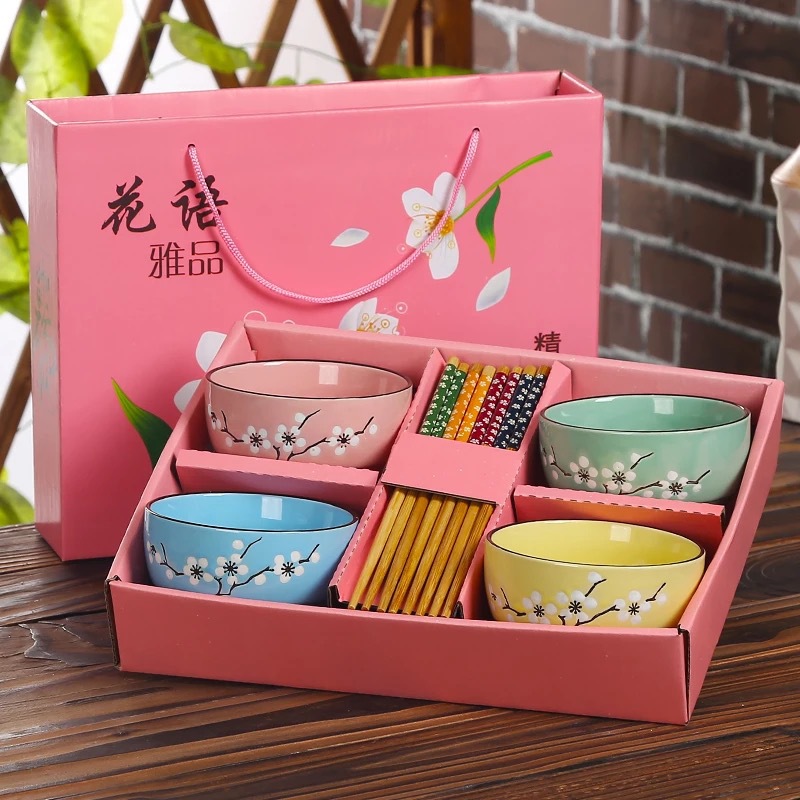 Gift bowls and plates, ceramic bowls, tableware gift boxes, small gifts for opening events, wholesale sets of bowls, complimentary sets of bowls and chopsticks pic 14