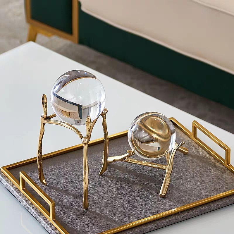 Crystal ball ornaments, European-style living room, model room, soft furnishings, study, entrance hall, office, American-style wine cabinet, light luxury handicrafts pic 7