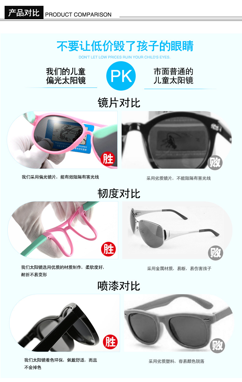 Nuevos niños gafas de sol polarizadas moda niños niñas personalidad cartoon rice booking baby shores wholesale pic 6