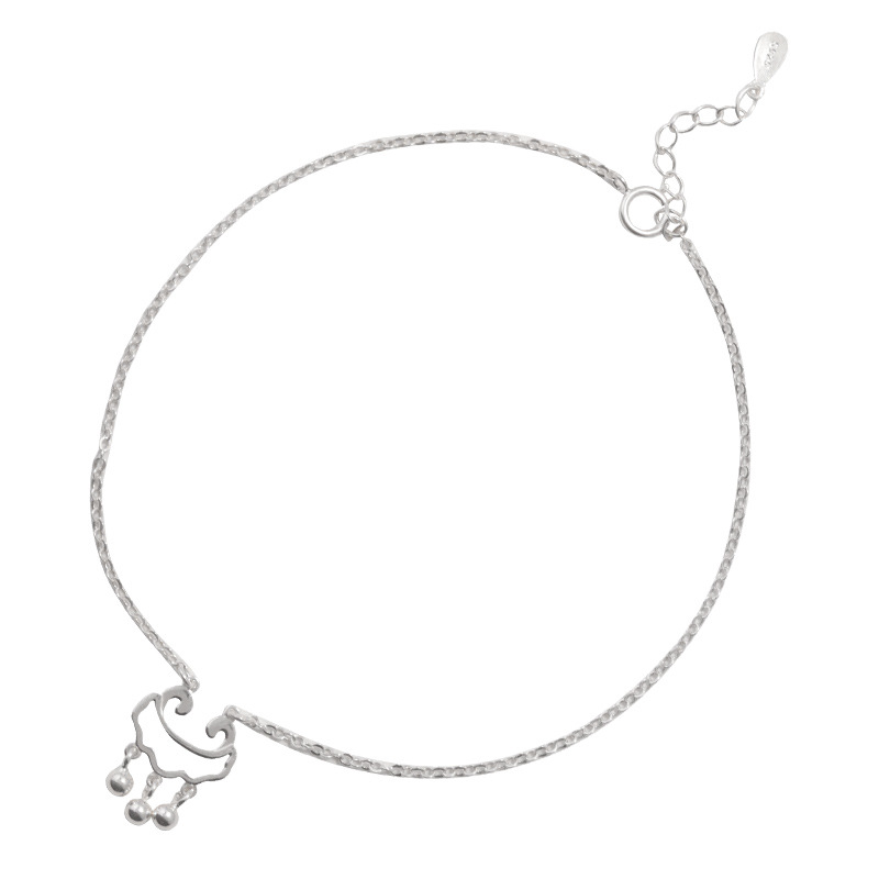 925银长命锁脚链简约可爱小清新森系学生脚环韩国女网红详情13