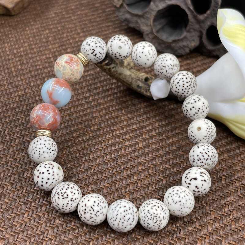 新中式星月菩提手串男女款寿山石度母配饰星月菩提根文玩佛珠手链详情17