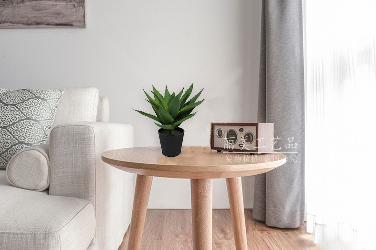 Artificial aloe vera potted plant, mini indoor decoration, artificial tree, artificial small green plant, Nordic artificial green plant ornament, reed pic 4