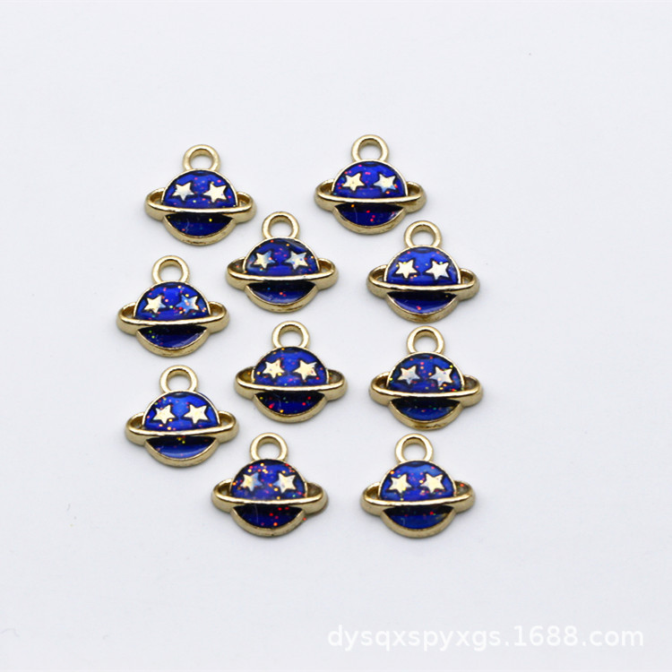 DLY Accessory alloy painting Oil Planet Oval-shaped accessory clothing hair accessory bracelet connection pendant pic 2