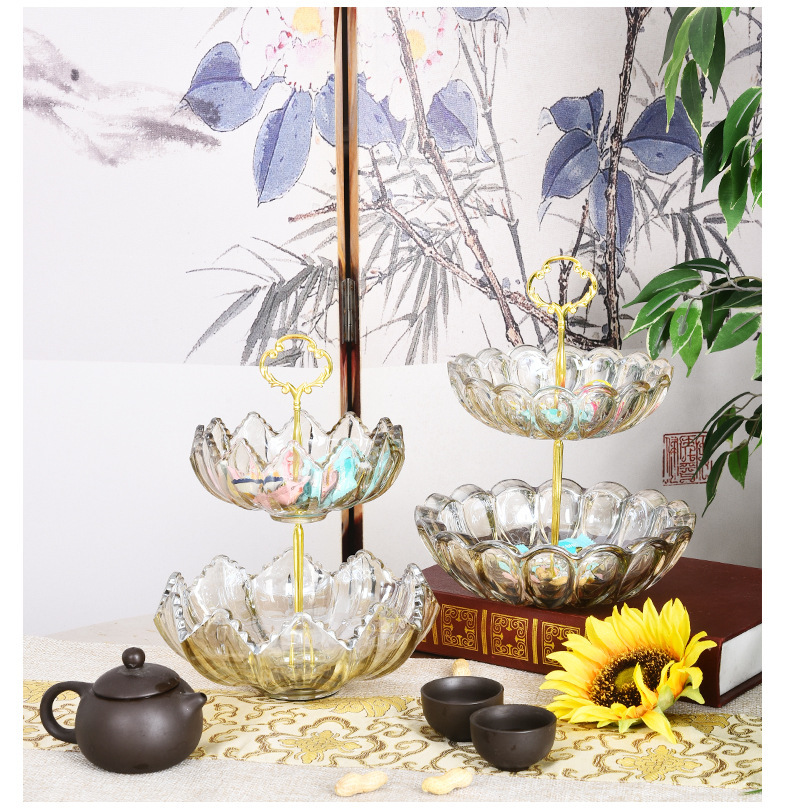 双层轻奢金属果盘欧式高档客厅茶几果盘创意装饰品现代摆件详情7