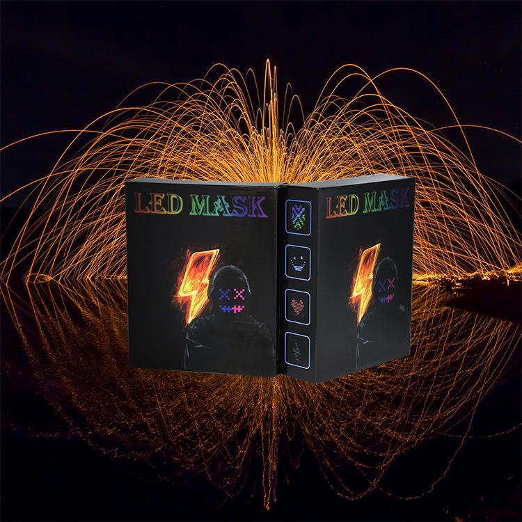 2023 New Halloween LED mask gesture light Mask Face-changing sensor Party performance atmosphere props pic 2