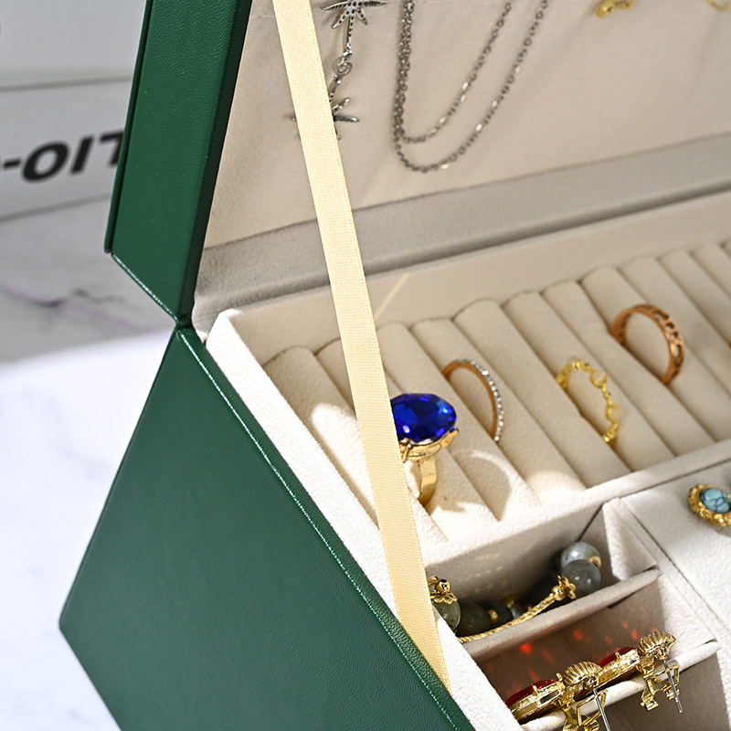 High-end jewelry box, household multi-layer drawer type anti-oxidation large-capacity earring, earrings and jewelry storage box pic 7