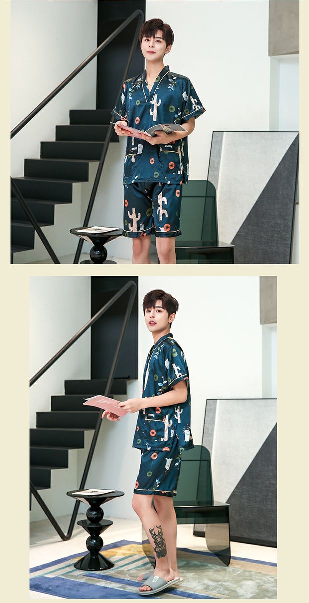 批发汗蒸服真丝男士女款情侣纯棉汉蒸桑拿服足疗浴服家居大码详情5