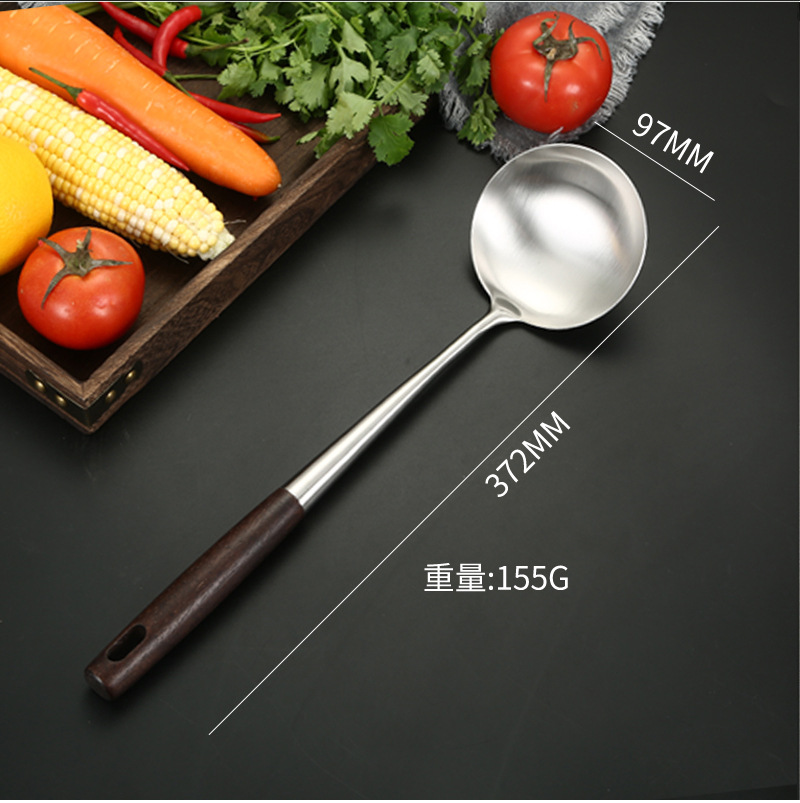 不锈钢厨具套装批发家用锅铲木柄烹饪厨房四件套漏勺炒铲厨乐系列详情9