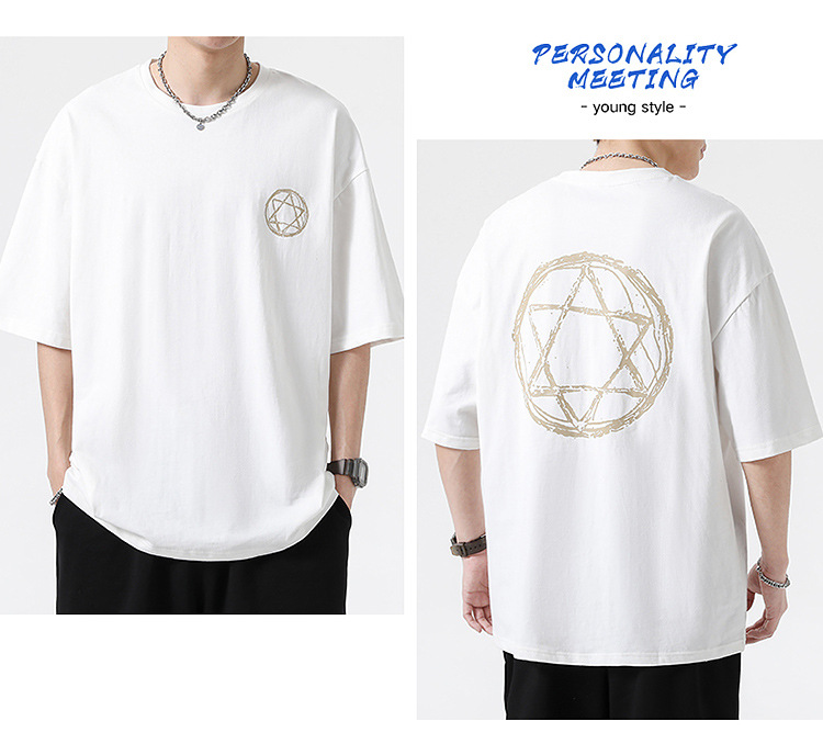 短袖T恤男夏季新款潮流港风宽松t恤加肥加大码百搭半袖体恤衫9XL详情10