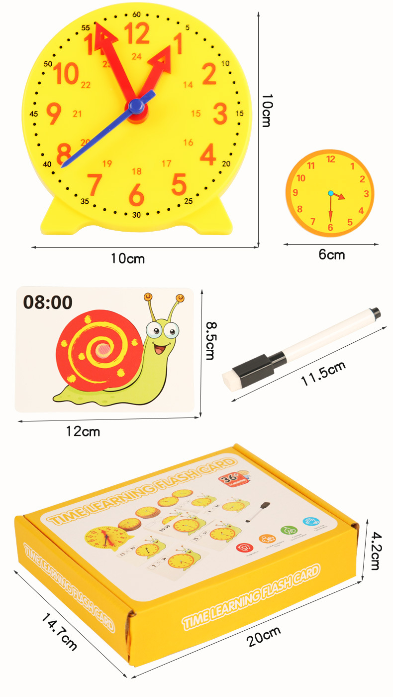 跨境儿童蜗牛时钟教具时间认知数字时钟模型宝宝智力开发益智玩具详情12