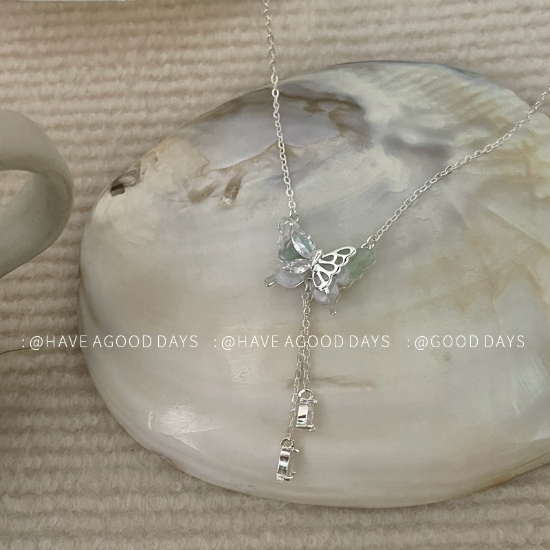 超仙少女蝴蝶流苏锆石项链女小众设计感轻奢时尚百搭锁骨链配饰详情9