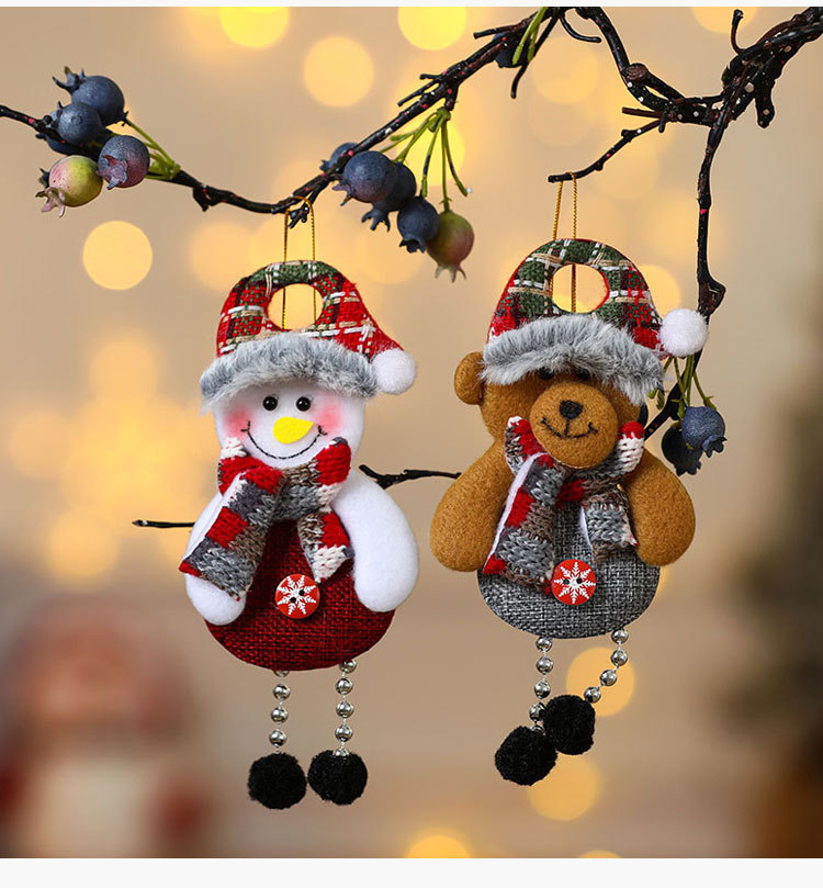 跨境新款圣诞节装饰用品老人小挂件 圣诞树配件布艺小挂饰礼物详情8