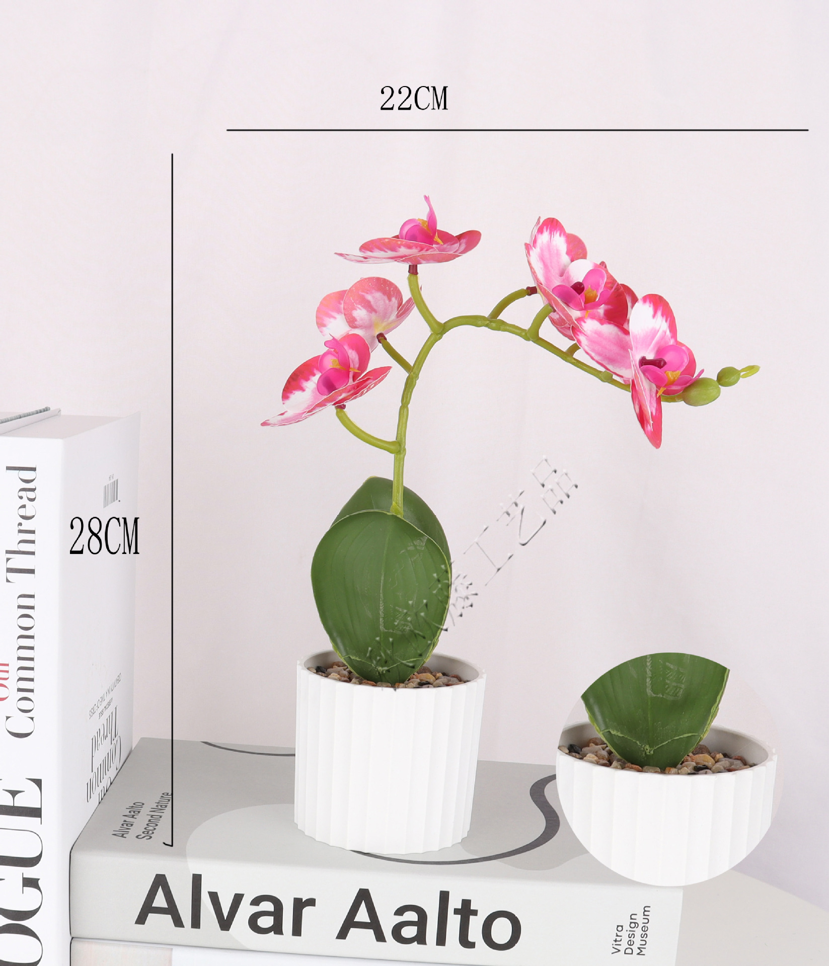 3D simulation Phalaenopsis 5-head potted plants/simulation bonsai/simulation flower creative interior small ornaments/Amazon factory direct pic 2