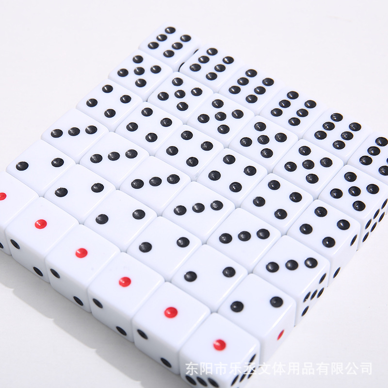厂家直销筛子方角直角白色一点红其他黑骰子色子详情1