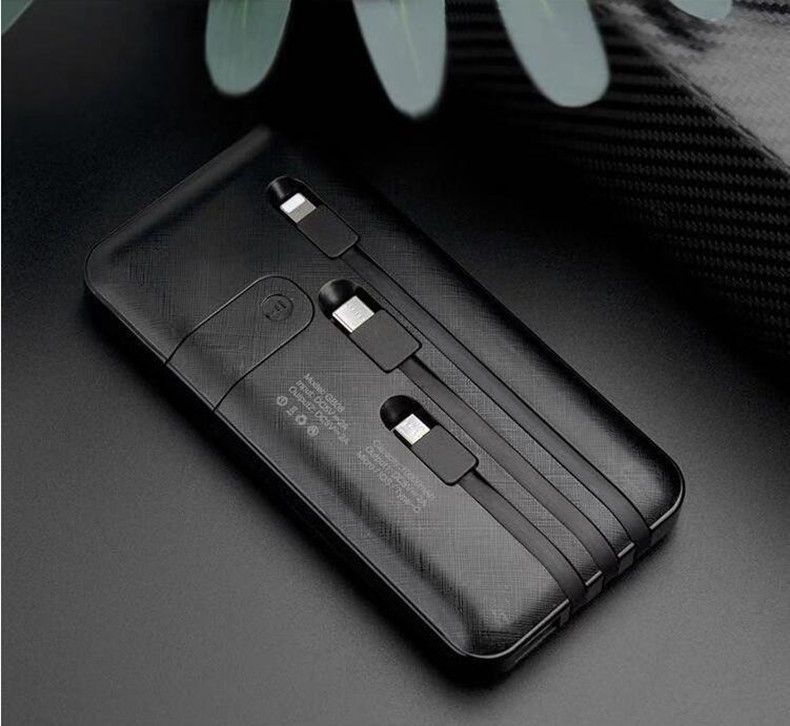 Ultra-thin portable power bank with built-in cable, 10000mAh power bank with stand, gift power bank pic 11