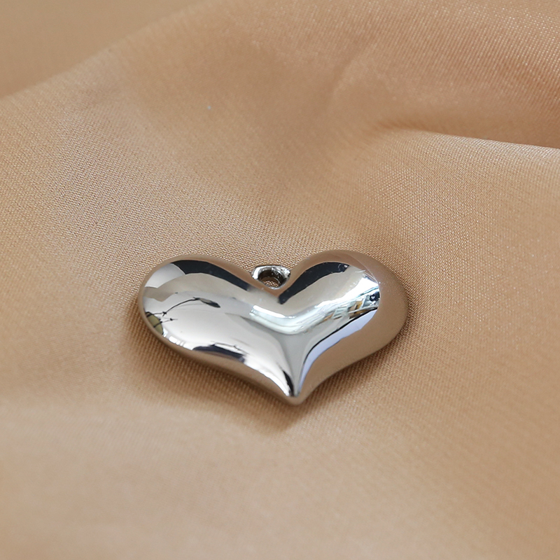 Simple style multi-specification three-dimensional smooth surface heart heart round ball pendant jewelry necklace earrings diy accessory materials pic 24