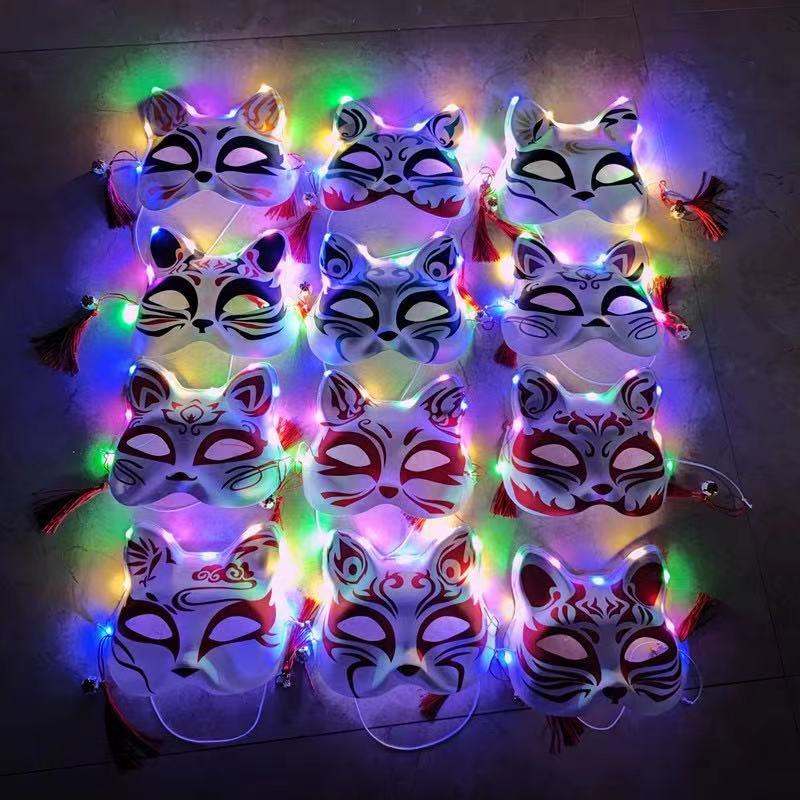 Fox mask, shining fox mask, ancient-style Hanfu masquerade ball, cosplay anime cat face fox spirit mask pic 7