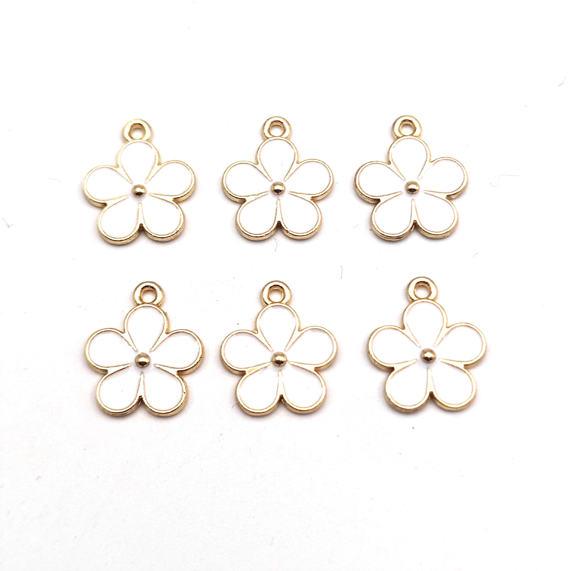 Alloy oil drip accessories, flower daisies, five-petal flowers, diy handcrafted jewelry accessories, earrings, pendants, necklaces, keychains pic 10