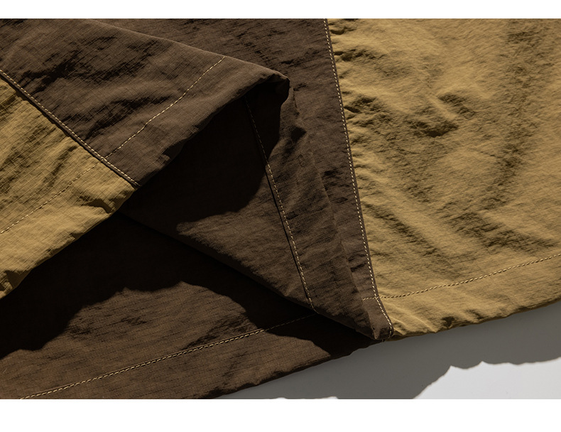 美式工装短袖t恤男士夏季大码潮牌立领拉链体恤半袖男详情22