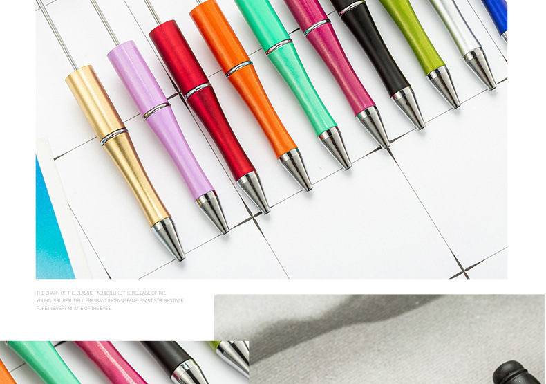 Wholesale of bead pens in stock, creative diy plastic bead pens, ballpoint pens, printable plastic bead ballpoint pens pic 16