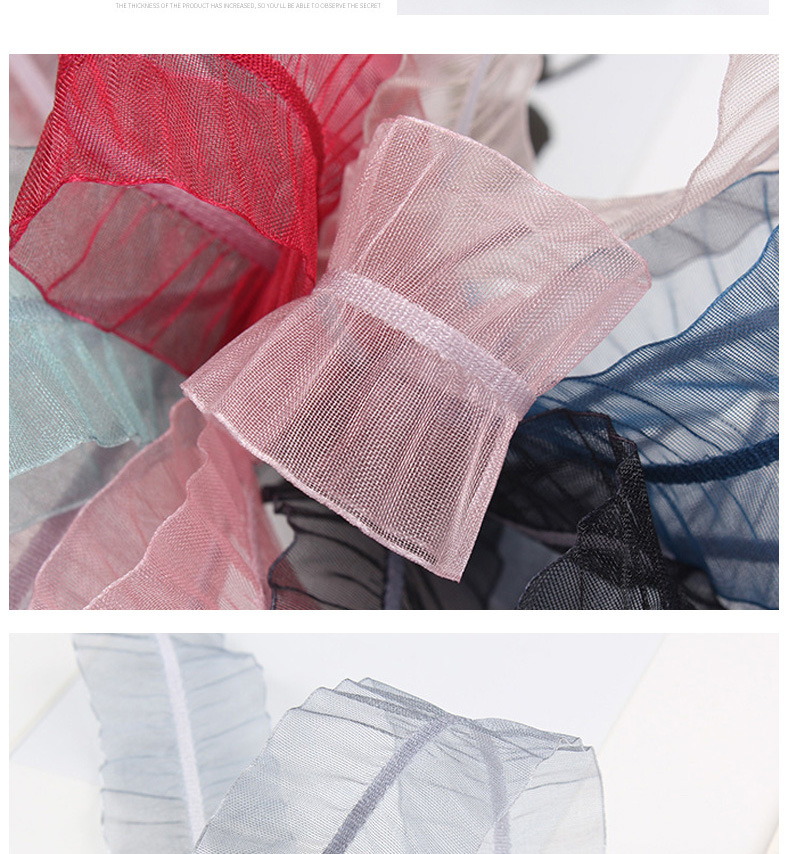 Korean single crepe yarn webbing DIY handmade ribbon bow material lotus leaf edge snow yarn single stripe crepe yarn webbing pic 13