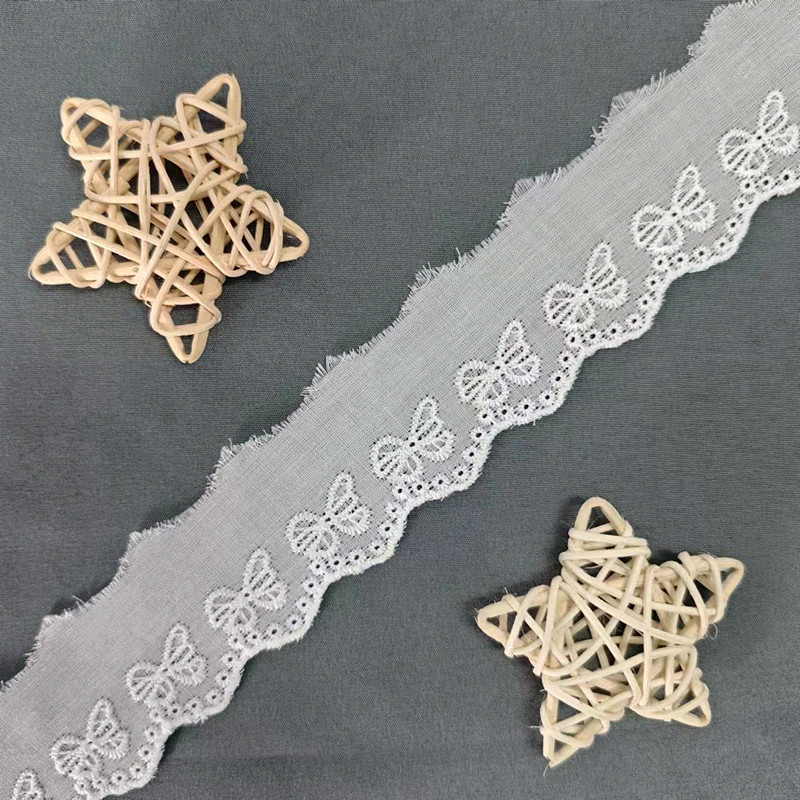 Wholesale of cotton embroidered lace, hollowed-out lace, embroidered skirt hem, clothing accessories, milk silk, perforated, barcode 2.5 pic 104