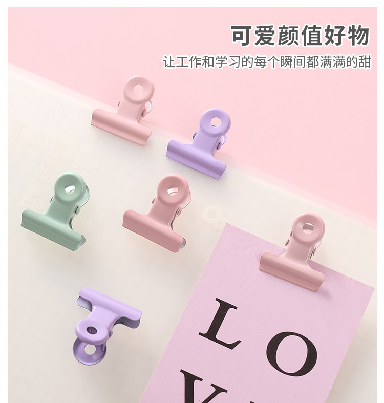 Factory direct supply of macaron-colored paper clip, ticket holder, stapler, student stationery set, creative pin binding combination pic 8