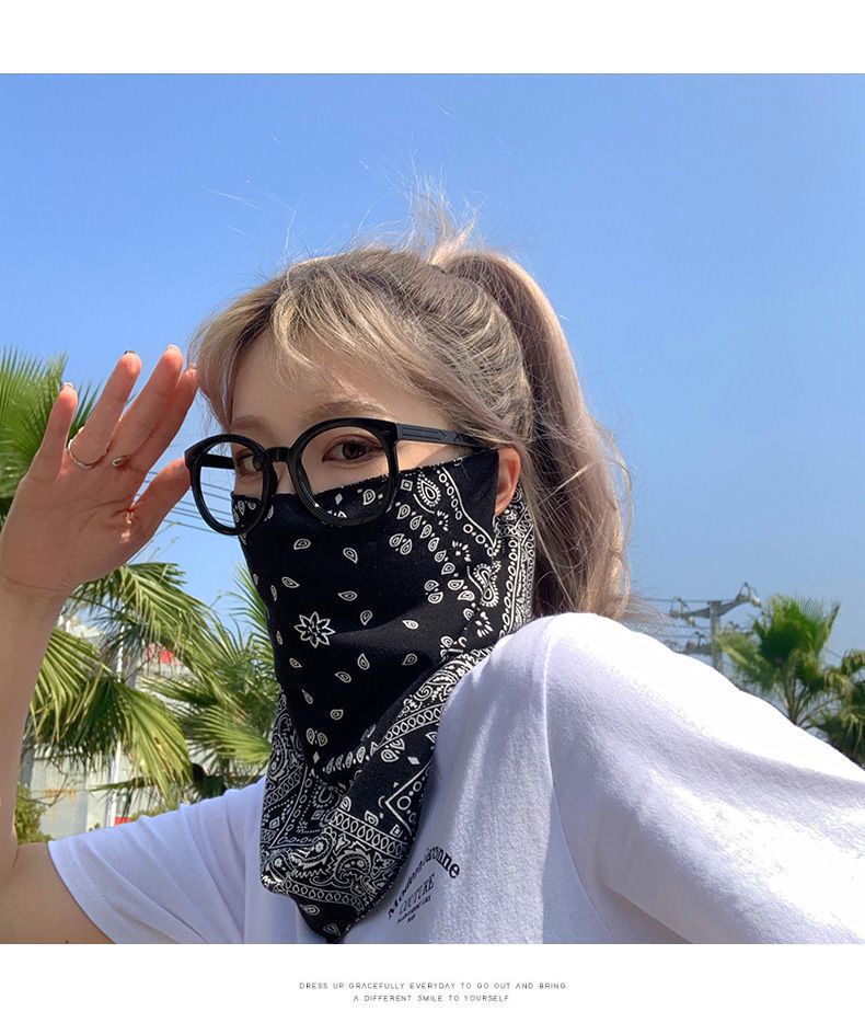 Sun protection mask, UV protection, cashew flower spring and autumn face towel, ear-hanging full-face neck protector, men and women, summer cycling and driving pic 4