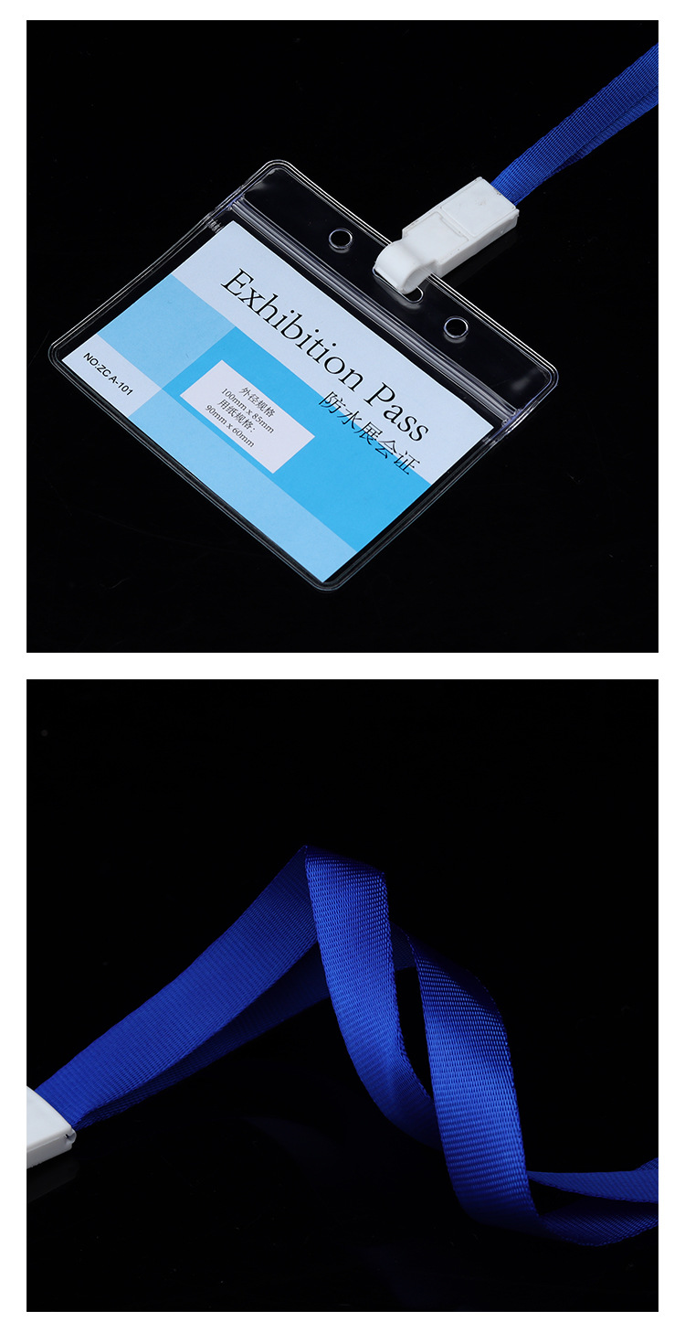 Double-sided transparent ID card holder, PVC hard rubber cover, exhibition ID card, work ID card, student name tag, transparent name card holder pic 11