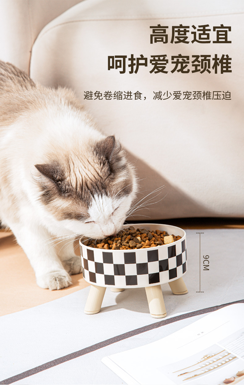 不锈钢防打翻高脚宠物碗大口径防滑喂食盆猫狗食具厂家批发详情4