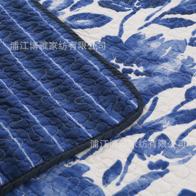 Export Amazon supplies pure cotton bed covers, quilted floral washed quilts, three-piece sets, quilted quilt factory wholesale pic 16