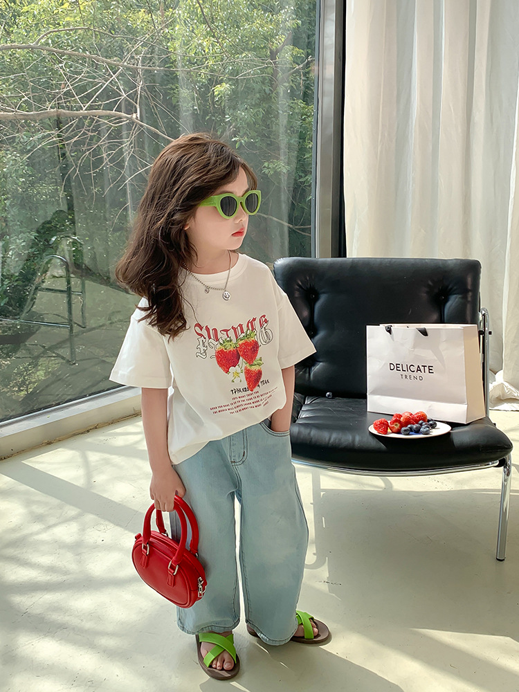 艾摩贝贝2023夏新款童装男女童宝宝可爱T恤儿童数码印花卡通短袖详情23