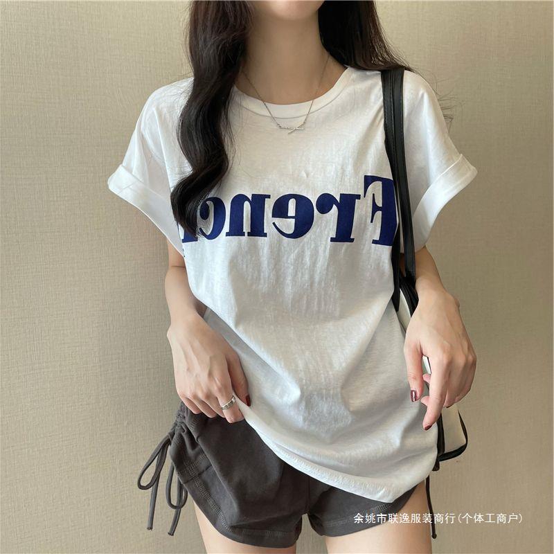 源头直发宽松短袖t恤女2024年新款夏季薄款设计感小众港味chic复详情18