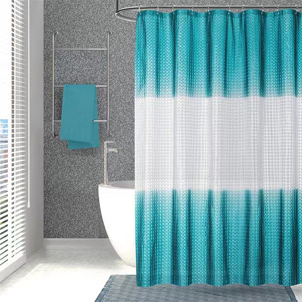EVA 3D猫眼浴帘新款渐变浴帘防水加厚帘子装饰卫生间隔断工厂货源详情1