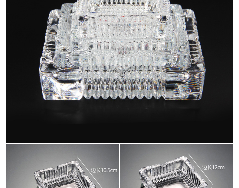 Green Apple Classic ashtray Square Wheel Ashtray YG1016 series wholesale Creative transparent ashtray for hotel and household use pic 4