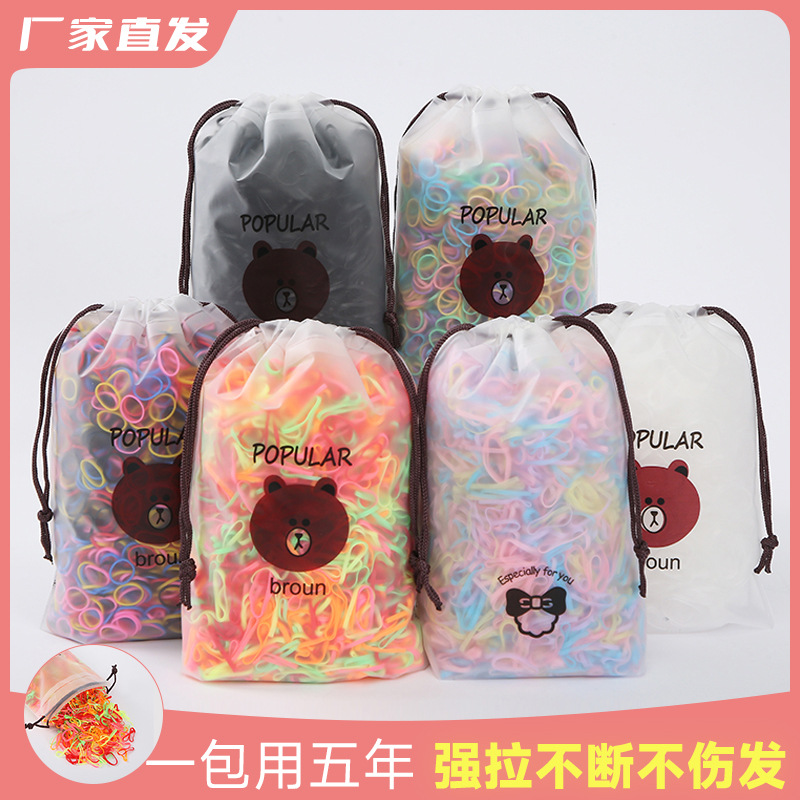 小皮筋女扎头发一次性橡皮筋黑色高弹力发圈成人儿童头绳彩色皮筋详情1