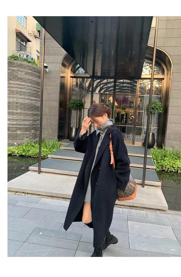 双面大衣女中长款2022新款韩版秋冬宽松洋气羊毛呢外套冬详情32