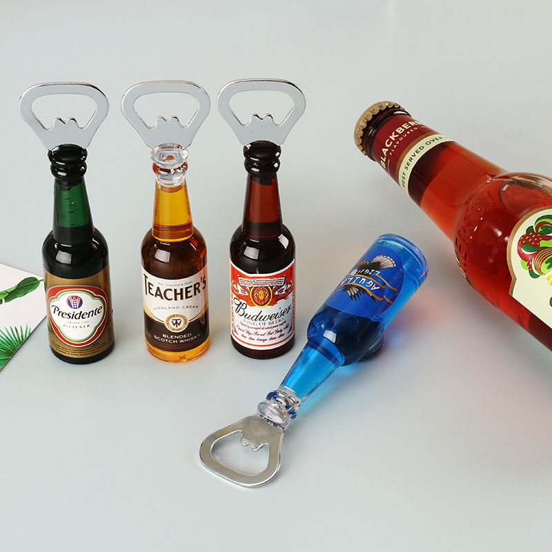 厂家现货批发啤酒开瓶器创意复古仿真酒瓶握把磁吸磁贴启瓶器详情1
