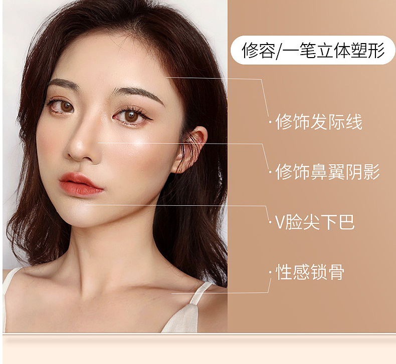 ICVC5201 Contouring Stick, dual-head, dual-purpose, high-gloss face slimming, contouring, profile powder brightening, nose shadow lifting, one-piece delivery pic 6